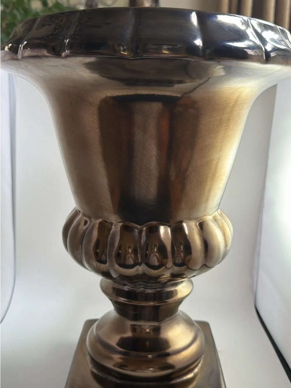 Bronze Crackle Glaze Vase, Planter Haeger Floral Line 16”